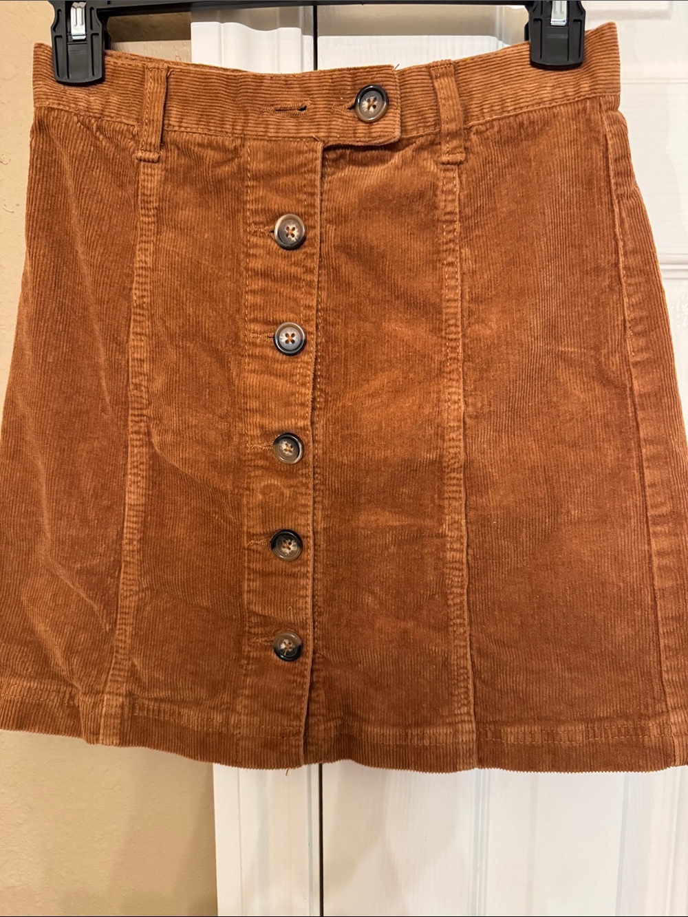 Forever 21 Corduroy Button-Front Mini Skirt - Rust Brown